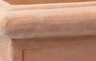 Primrose Terracotta Red Square Rolled Rim Outdoor Cube Planter 37cm - 5
