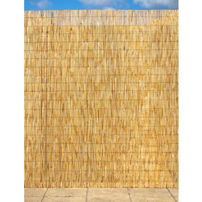 Primrose Thick Natural Bamboo Style Reed Outdoor Screening Patio Fencing W300cm x H150cm