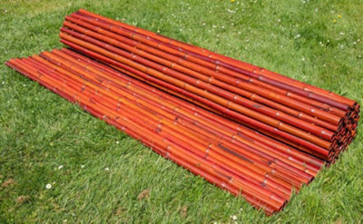 Primrose Thick Red Natural Bamboo Screening Roll Privacy Border Screen 1.9m x 1.8m - 4