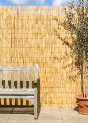 Primrose Thick Reed Bamboo Style Natural Screening Roll Garden Privacy ...