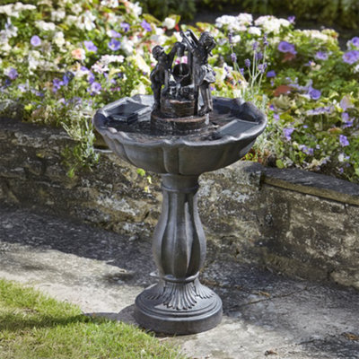 Primrose Tipping Pail Solar Powered Bird Bath Water Feature 84cm