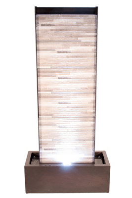 Primrose Venturi Wall Zinc & Brick Stone Water Feature with Lights H120cm
