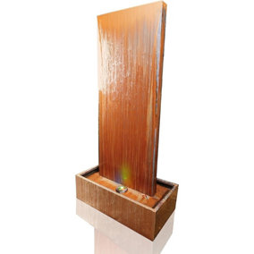 Primrose Vertical Corten Steel Water Wall with Colour Changing LEDs H120cm