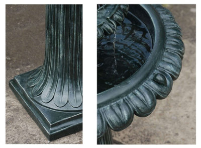 Primrose Victoriana Solar Bird Bath Outdoor Water Feature with Lights H79cm - 3