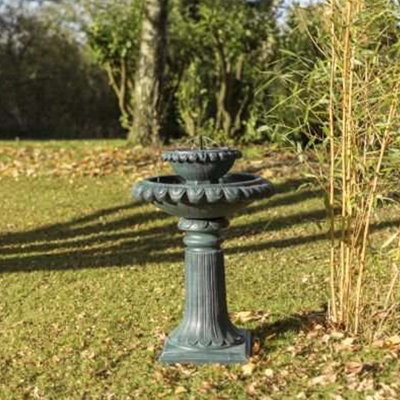 Primrose Victoriana Solar Bird Bath Outdoor Water Feature with Lights H79cm - 4
