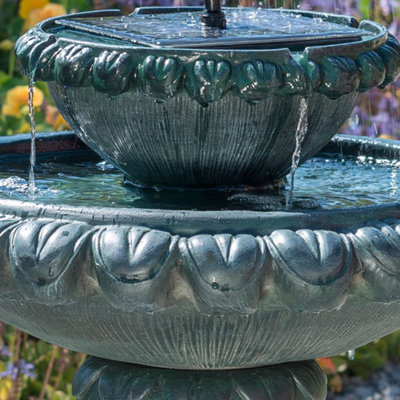 Primrose Victoriana Solar Bird Bath Outdoor Water Feature with Lights H79cm - 8