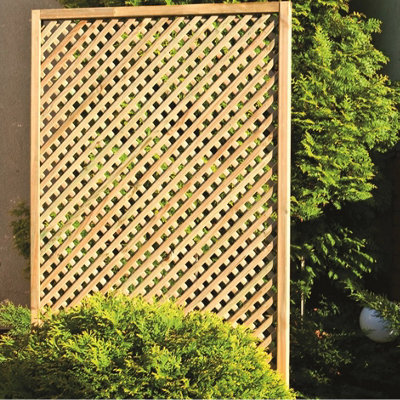 Primrose Wall Diamond Trellis Privacy Garden Softwood Screening 1.83m x ...