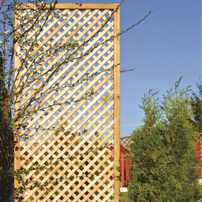 Primrose Wall Diamond Trellis Privacy Garden Softwood Screening 1.83m x 1.56m - 5