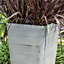 Primrose White Cortina Grey Flared Square Planter for Outdoor Gardens and Patios 76cm