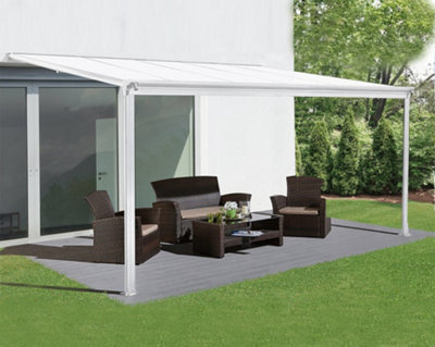 Primrose White Garden Veranda Canopy Patio Shade Pergola 10ft x 10ft