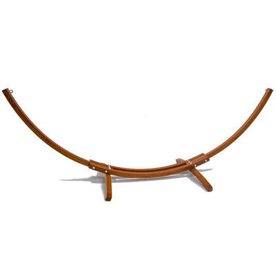 Primrose White Outdoor Garden Double Hammock with Wooden Frame and Stand