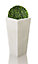 Primrose White Polyterrazzo Tall Flared Square Indoor Outdoor Planter 91cm