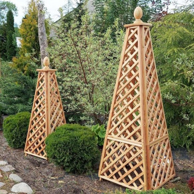 Primrose Wooden Garden Obelisk for Garden Climbers Climbing Plants 64cm x 180cm - 3
