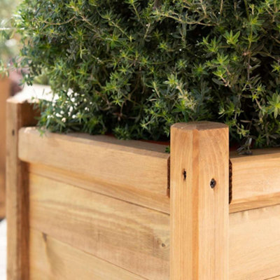 Primrose Wooden Tapered Pine Cube Planter Garden Flower Pot 55cm