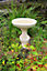 Primrose Yorkshire Rose Patterned Stone Bird Bath Outdoor H38cm