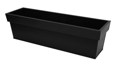 Primrose Zinc Edge Trough Outdoor Garden Planter in Black Large 80cm