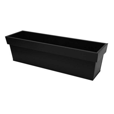 Primrose Zinc Edge Trough Outdoor Garden Planter in Black Medium 60cm