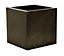 Primrose Zinc Galvanised Cube Dark Pewter Brown Planter Container Medium 30cm
