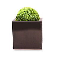 Primrose Zinc Galvanised Dark Bronze Plant Pot Cube Planter 30cm