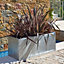 Primrose Zinc Galvanised Rectangular Silver Outdoor Trough Planter XL 100cm x H 40cm