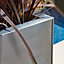 Primrose Zinc Galvanised Rectangular Silver Outdoor Trough Planter XL 100cm x H 40cm