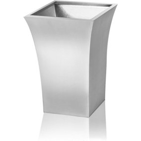 Primrose Zinc Galvanised Silver Flared Square Planter Pot 45cm x 30cm