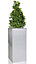 Primrose Zinc Galvanised Tall Rectangular Cube Planter Plant Pot in Silver 50cm x 25cm