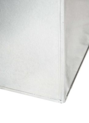 Primrose Zinc Galvanised Tall Rectangular Cube Planter Plant Pot in Silver 50cm x 25cm