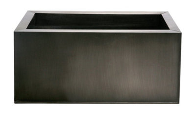 Primrose Zinc Rectangular Trough Planter Plant Pot Pewter Brown Black Small 70cm x 24cm