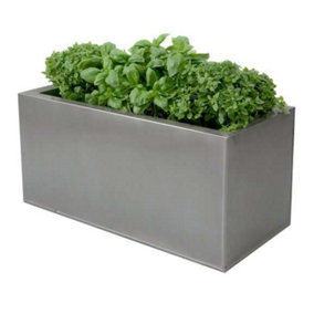 Primrose Zinc Steel Outdoor Silver Weather Resistant Patio Planter 50cm