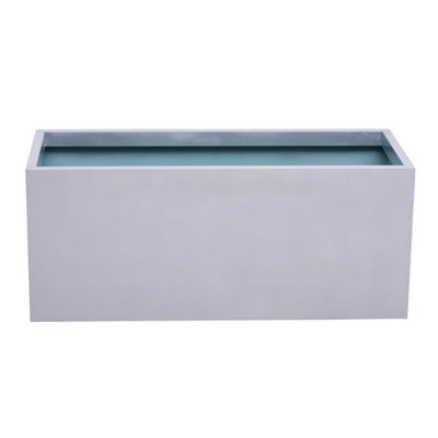 Primrose Zinc Steel Outdoor Silver Weather Resistant Patio Planter 50cm