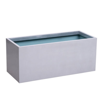 Primrose Zinc Steel Outdoor Silver Weather Resistant Patio Planter 50cm