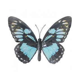 Primus Large Metal Butterfly Cyan 35 x 25cm