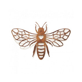 Primus Large Rusted Metal Honey Bee Silhouette Wall Art