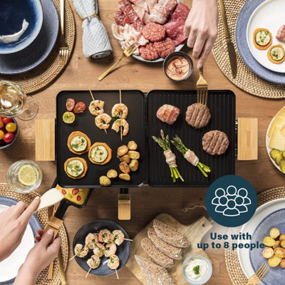 Princess 162910 Pure 8 Table Top Raclette Grill, 8 Persons