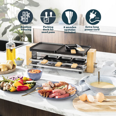 Princess 162910 Pure 8 Table Top Raclette Grill, 8 Persons