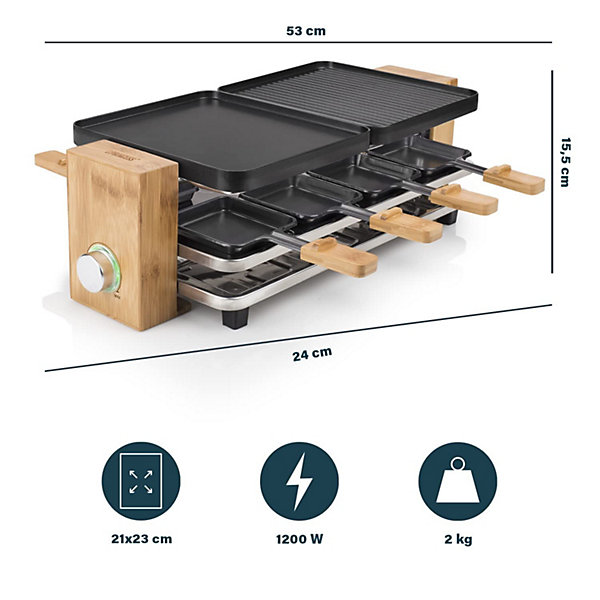 Princess 162910 Pure 8 Table Top Raclette Grill, 8 Persons Princess 162910 Pure 8 Table Top Raclette Grill, 8 Persons
