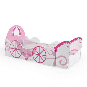 Princess Carriage Novelty Junior Toddler (140x70cm) Kids Bed, Bedroom Furniture