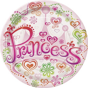Princess Diva Paper Party Plates (Pack of 8) Multicoloured (One Size)