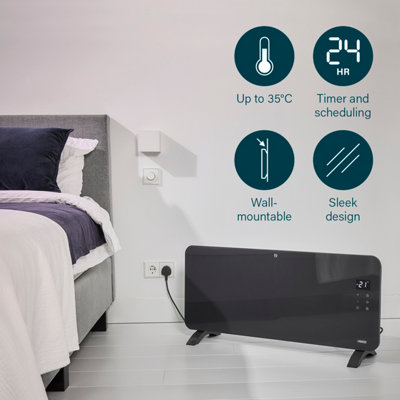 Princess Smart Glass Panel Heater 2000W GREY