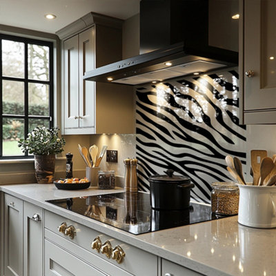 Print Of Zebra Stripes Splash Back designer style