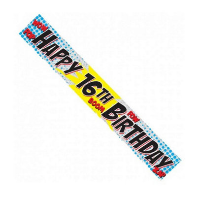 Printed 16th Birthday Banner Multicoloured (One Size)