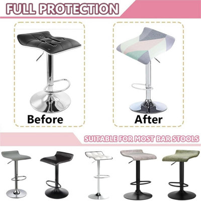 Printed Bar Stool Cover Set of 1, Universal Seat with Elastic Bottom ...