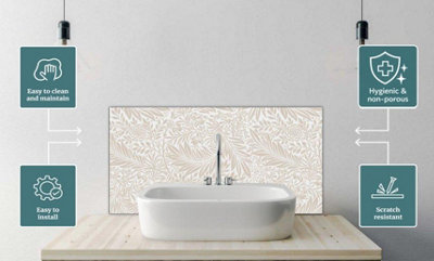 Printed Glass Bathroom Splashback - Larkspur by William Morris - Art ...