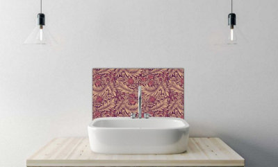 Printed Glass Bathroom Splashback - Larkspur by William Morris - Art ...