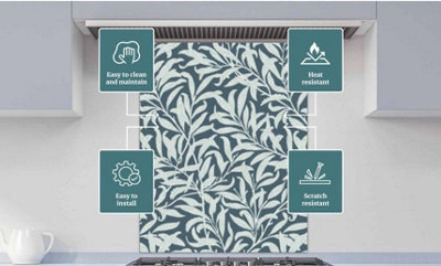 Printed Glass Kitchen Splashback - Willow Bough by William Morris - Art ...