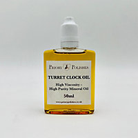Priory Polishes Turret Clock Oil 50ml, A Quality Heavy Oil for larger Clocks