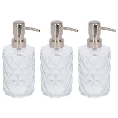 Prism Glass Soap Dispensers - 330ml - Pack of 3
