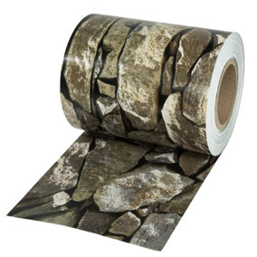 Privacy Film - double-sided print, opaque and tear-resistant, fastening clips included -  35 m stone-optics
