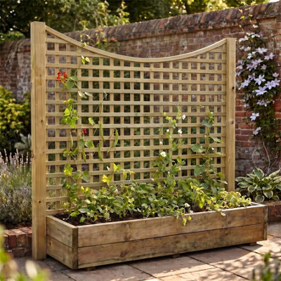 Privacy Square Concave Top Trellis Panels 4 Pack 6ft x 5ft Square ...
